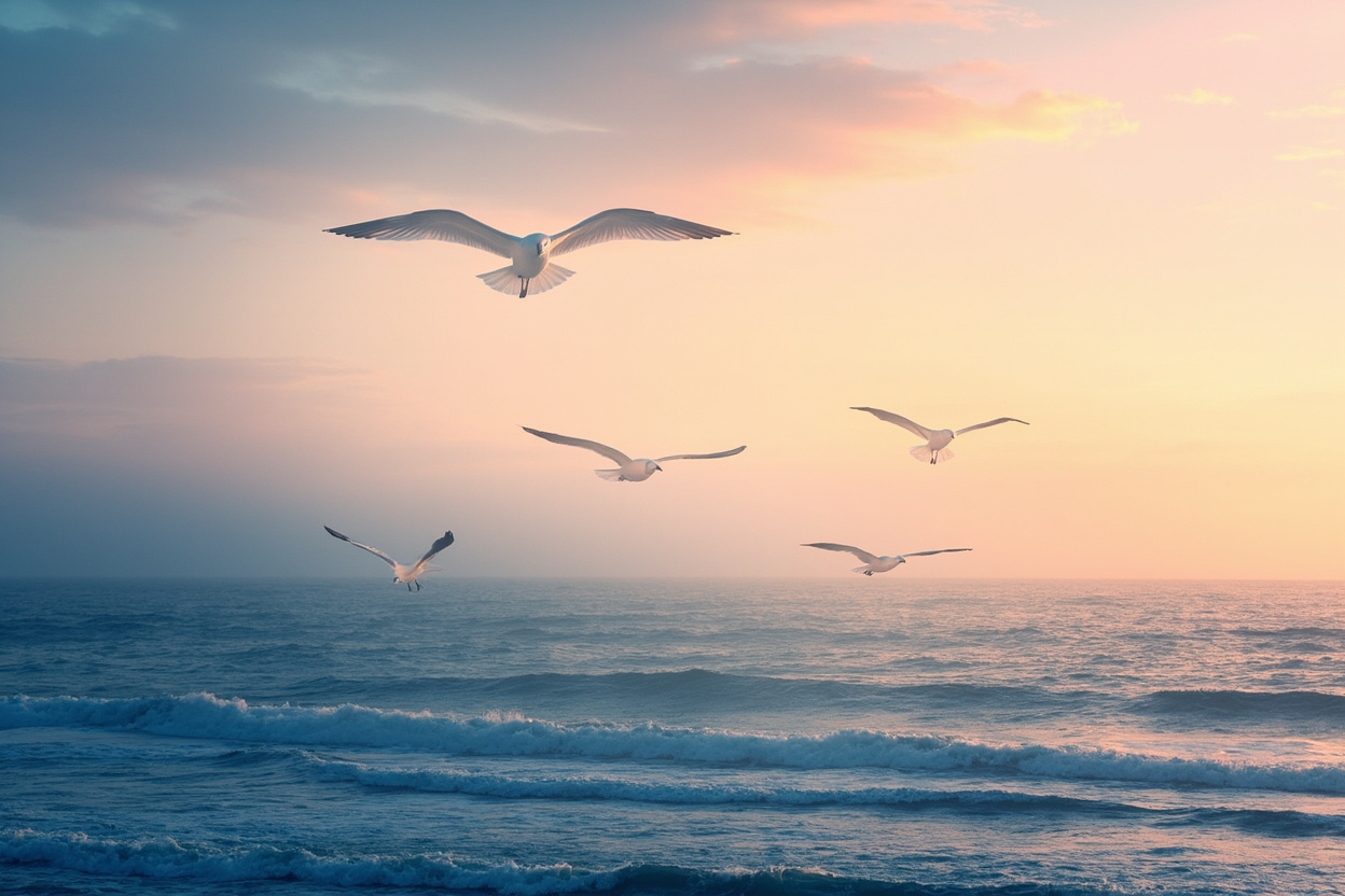 Marine environment at sunrise - optimal conditions for coastal activities